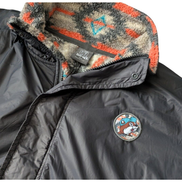 Bucees Aztec Tribal Berber Full Zip Jacket Size 2XL Orange Southwestern Fleece - Picture 5 of 7